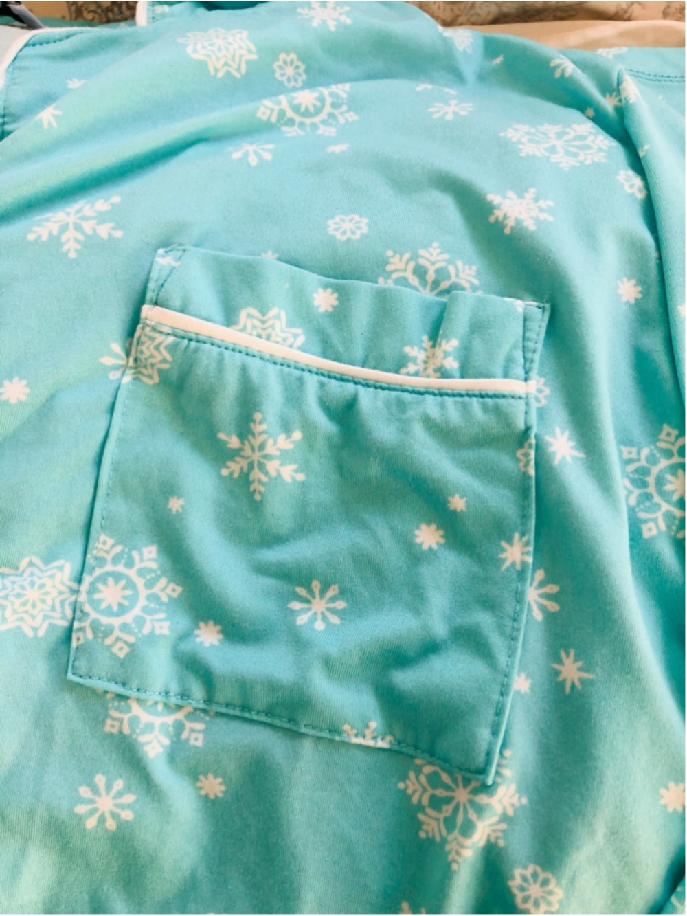 XXL Kim Rogers PJ Set Lush Luxe Snow Flake Print Grandmacore Apres Ski Stretchy - Picture 5 of 12